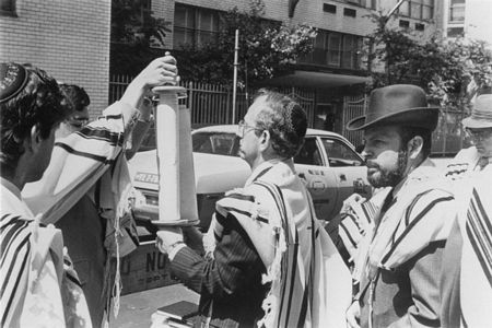 1974: Rallying outside the Soviet Mission to the United Nations, in New York City.