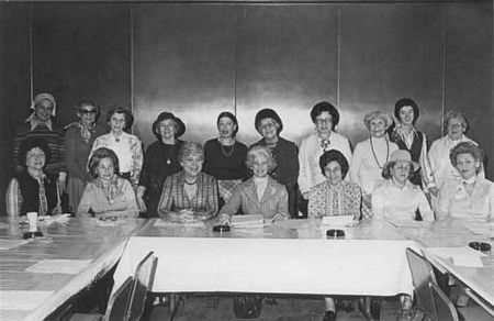 <p>June 23, 1977: Leadership conference hears Women's Plea for Soviet Jewry</p><p>Seated, left to right are; Ruth Perry, President, Women's League for Conservative Judaism; Leona Chanin, President, Women's Division, American Jewish Congress; Betty Golomb, National Federation of Temple Sisterhoods (NFTS); Norma Levitt, Immediate Past Chairwoman, Leadership Conference of National Jewish Women's Organizations; Charlotte Stein, President, Pioneer Women and Leadership Conference Chairwoman; Deborah Turk, President, Women's Branch, Union of Orthodox Jewish Congregations of America (UOJCA), and Betty Benjamin, President NFTS.</p><p>Standing, left to right are; Susan Novins, Women's American ORT staff, Florence Fleischer, Women's American ORT; Celia Tartokovsky, Pioneer Women, Anne Abelow, Women's Branch, UOJCA; Eleanor Schwartz, Executive Director, NFTS; Clara Leff, Pioneer Women; Pearl Wadler, Women's Branch, UOJCA; Ella Berman, Women's League for Conservative Judaism; Josie Mowlem, Women's Plea Staff Coordinator and Jane Evans, NFTS, Executive Director Emeritus.</p>