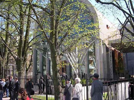 May 2007: Congregants gather at the opening of a new synagogue in Tallinn, Estonia.