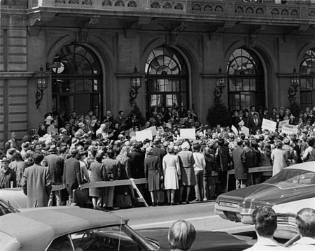Friday, April 13, 1973: The Philadelphia Orchestra performs a "Freedom Symphony" on the steps of the Academy of Music, in a message to both the oppressed and the oppressor in the Soviet Union.